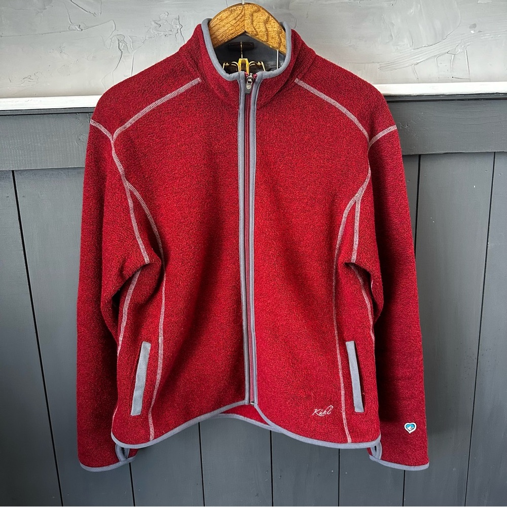 Kuhl Red Ski Jacket Textured Fleece High Collar